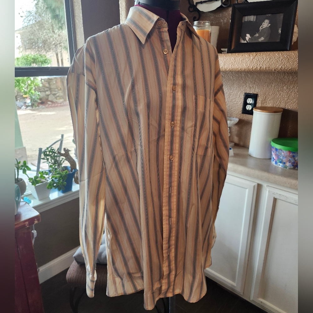 Striped Button-Up Shirt Vintage BURBERRY...LARGE